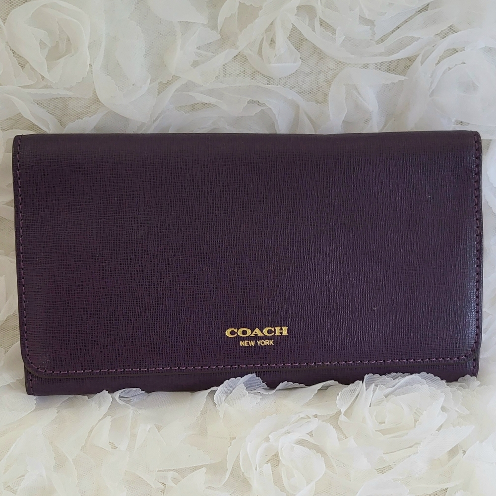 Coach Plum Crossgrain Wallet